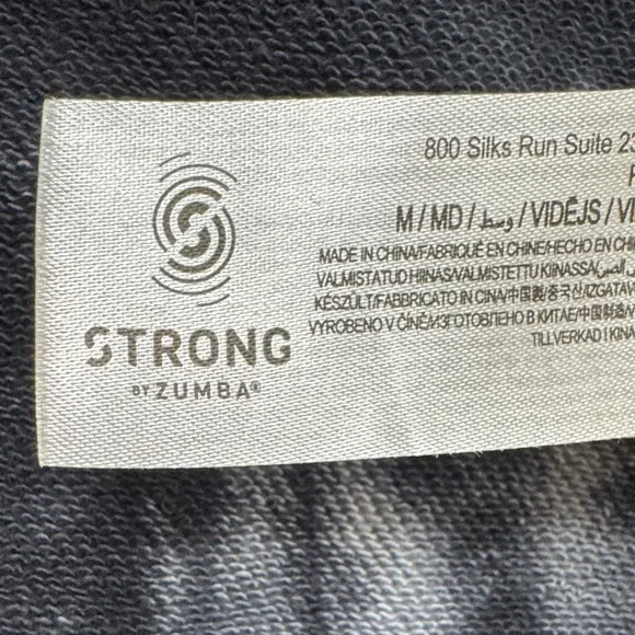 Zumba Fitness Black & Gray Tie-Dye Hoodie Sweatshirt - Picture 11 of 12